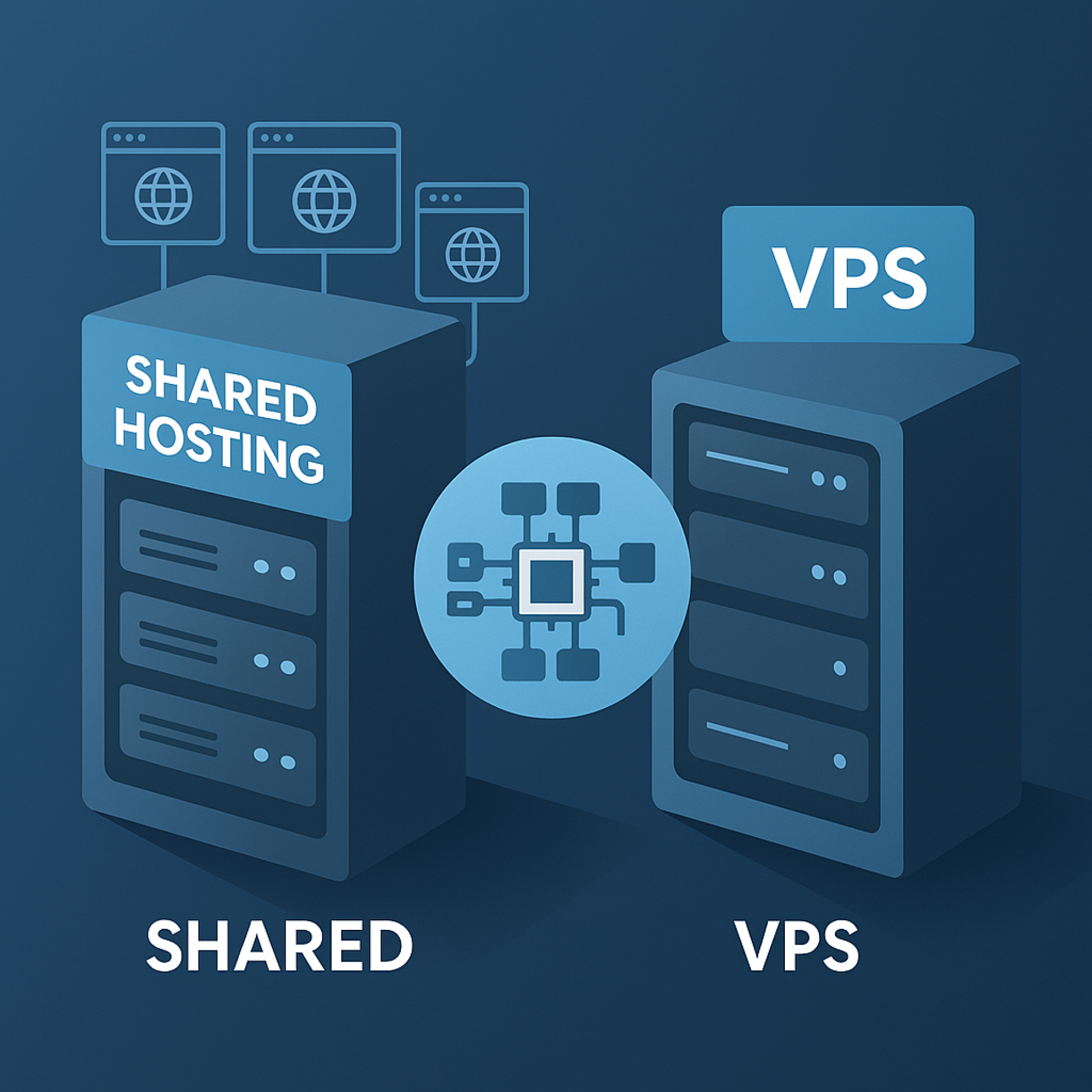 VPS və Paylaşılan Hostinq (Shared Hosting) arasındakı fərq